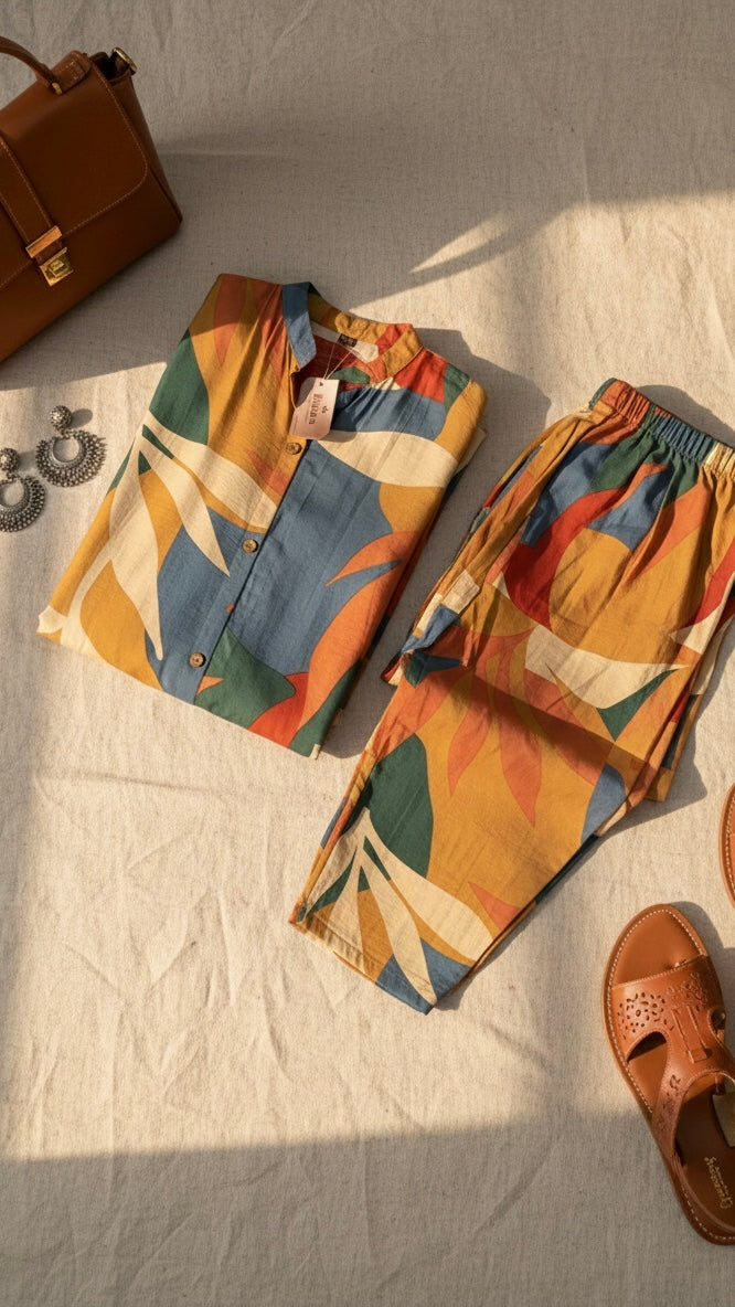 Earthy tone coord set/kurta pant set