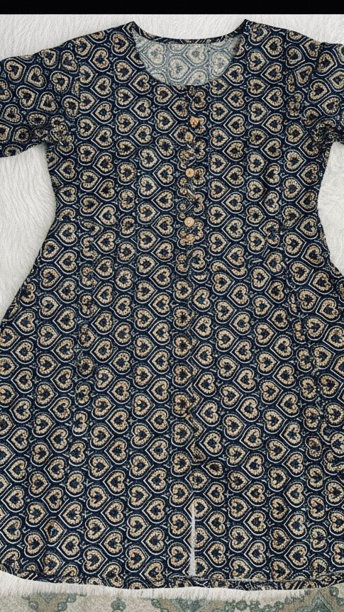 Women block print coord set with pocket