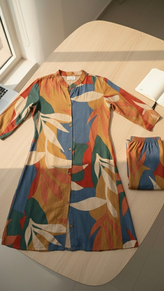 Earthy tone coord set/kurta pant set