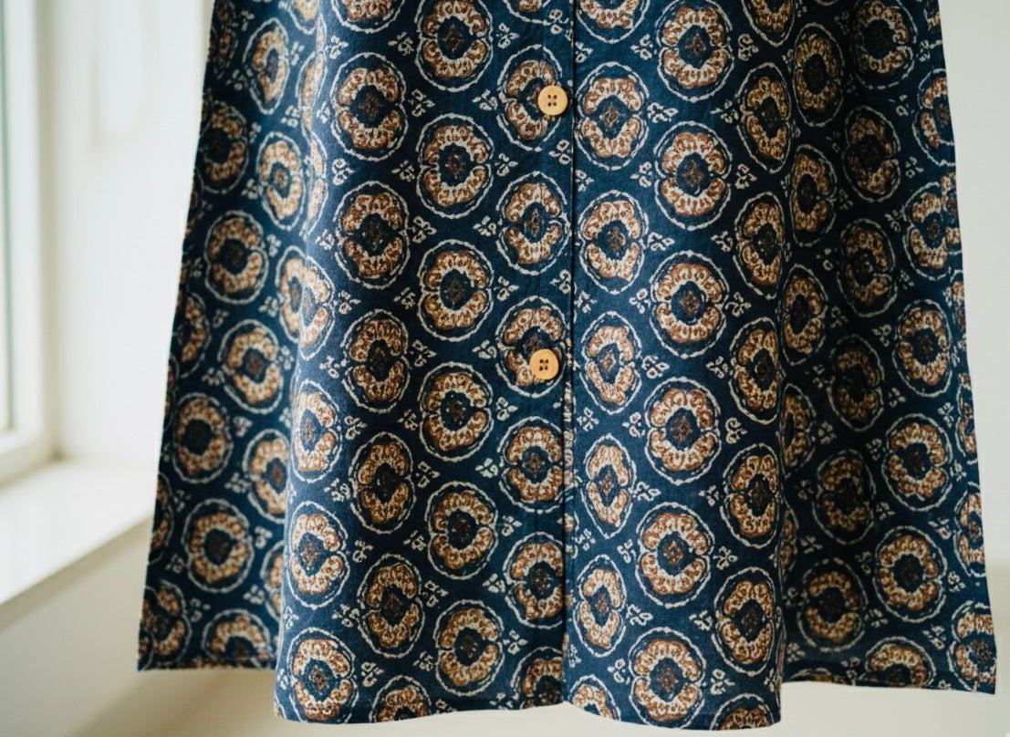 Women block print coord set with pocket