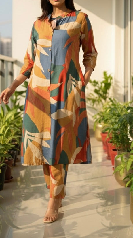 Earthy tone coord set/kurta pant set