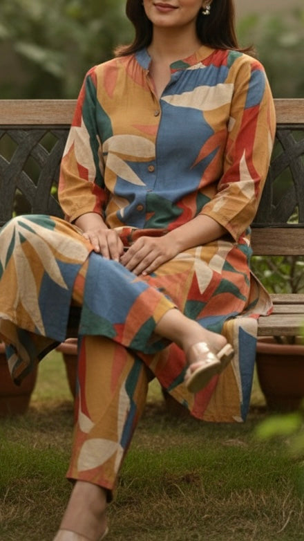 Earthy tone coord set/kurta pant set