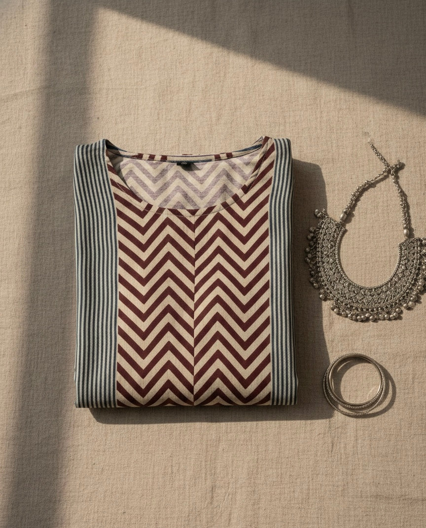 Beautiful chevron print kurti