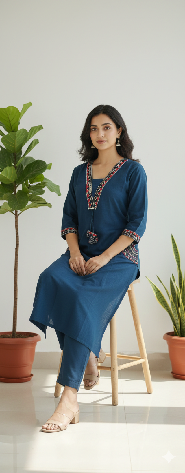 Embroidered coord set:kurta pant
