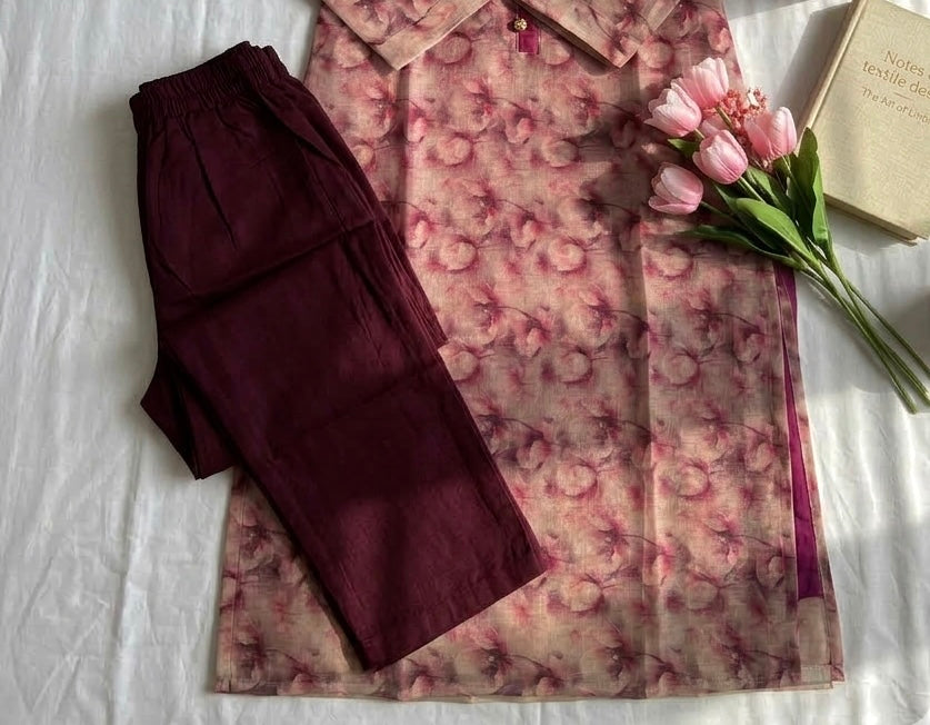 Digital tissue silk coord set/kurta pant