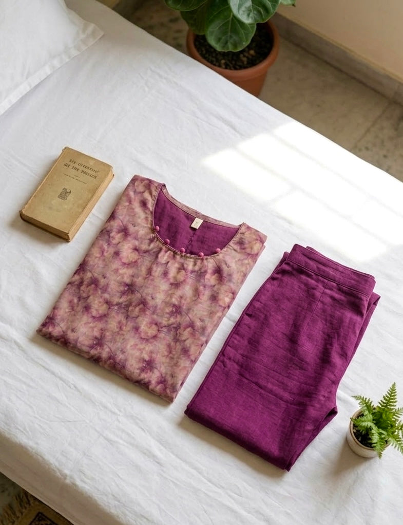 Digital tissue silk coord set/kurta pant