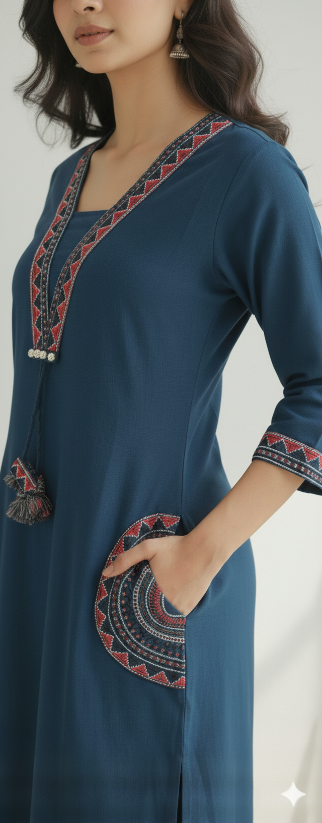 Embroidered coord set:kurta pant