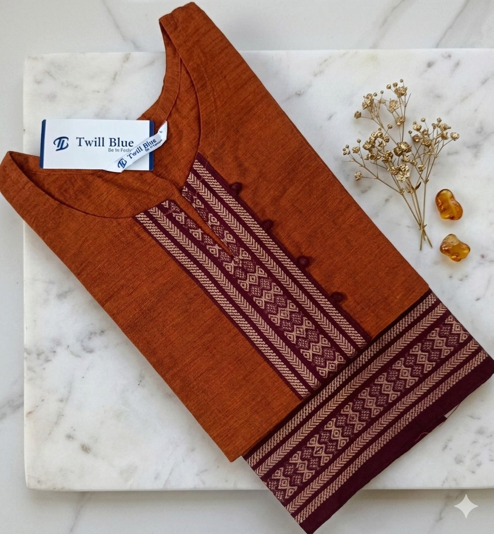 Chettinad cotton kurti with border