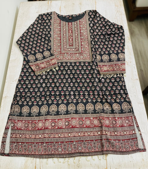 Ajrak print kurti set with duppata