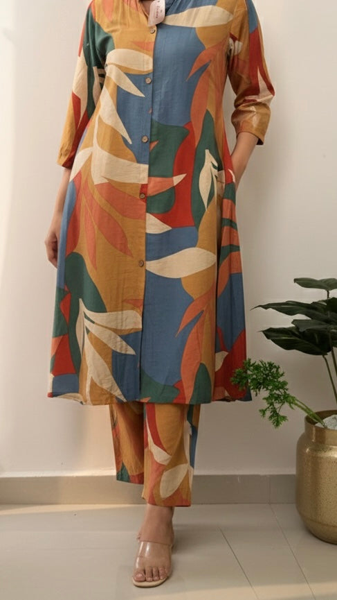 Earthy tone coord set/kurta pant set