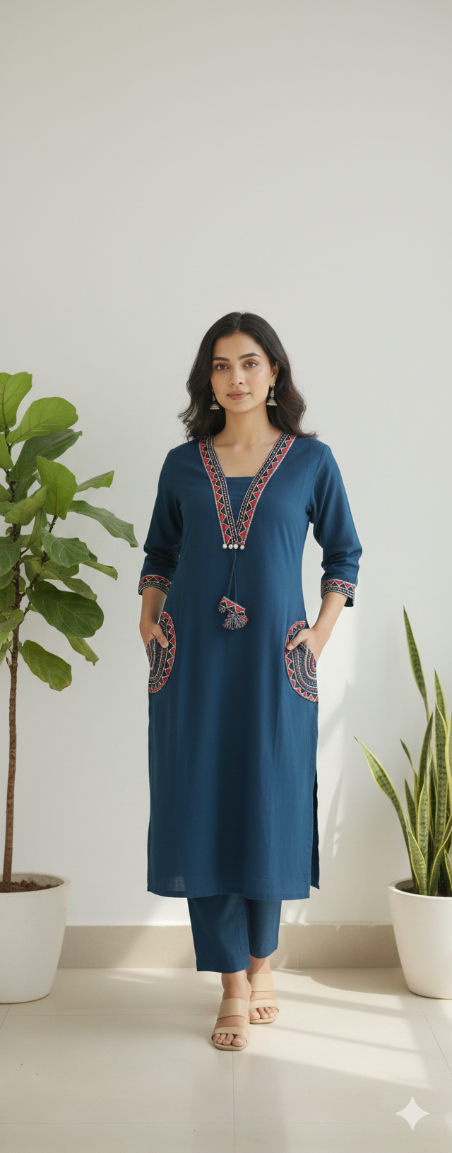 Embroidered coord set:kurta pant